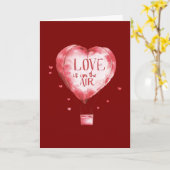 Liefde in de hete luchtballon kaart (Gele Bloem)