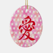 Liefde in de Japanse Kanji Keramisch Ornament (Rechts)