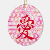 Liefde in de Japanse Kanji Keramisch Ornament (Links)