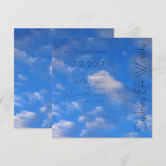 Liefde in de lucht bruiloft kaart (Voorkant / Achterkant)