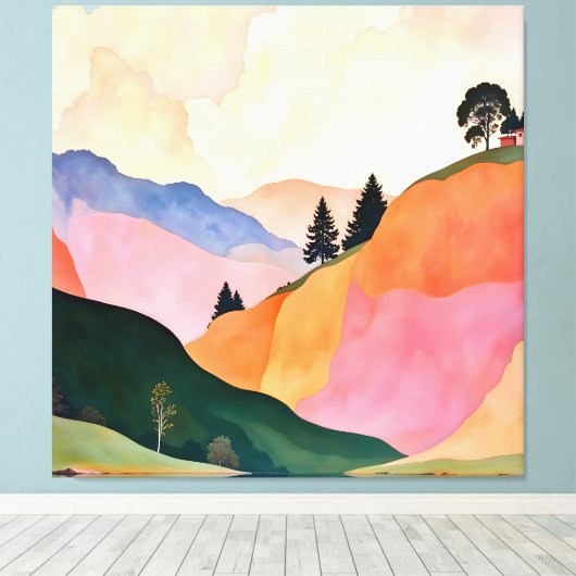 Liefde in de lucht canvas afdruk (Insitu (Houten vloer))