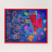 Liefde in de lucht engel en harten Valentijn Legpuzzel (Horizontaal)