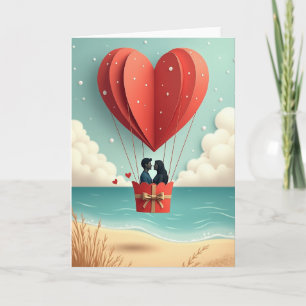 Liefde in de lucht Heet Luchtballonkaart Kaart