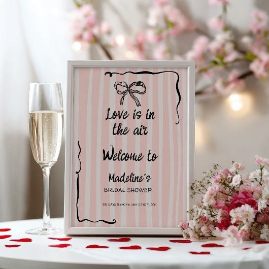 Liefde in de lucht Retro Roze Excentrieke Bruiloft Poster