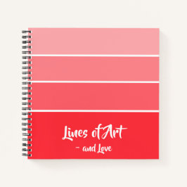 Liefde in de lucht - Rood naar Roze - Gradient Not Notitieboek