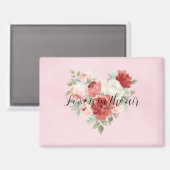 Liefde in de lucht roze rode hart bloem magneet (Voorkant / Achterkant)