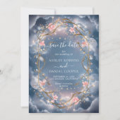 Liefde in de lucht Sparkly Bloemen Save The Date Kaart (Voorkant)