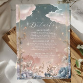 Liefde in de lucht sprankelt en bloemen bruiloft informatiekaartje