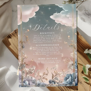 Liefde in de lucht sprankelt en bloemen bruiloft informatiekaartje