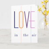 Liefde in de lucht typografie Valentijnsdag modern Kaart (Gele Bloem)