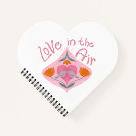 Liefde in de lucht valentijnen en bloemen notitieboek