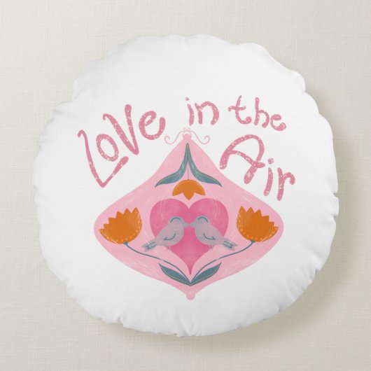 Liefde in de lucht valentijnen en bloemen rond kussen (Voorkant)