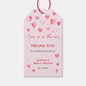 Liefde in de lucht Valentijns Bruidsboeketfeest Cadeaulabel (Voorkant)