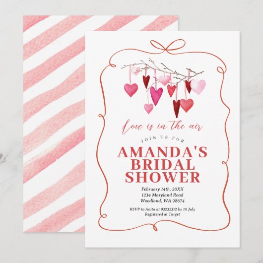 Liefde in de lucht Valentijns Bruiloft Bridal Show Kaart (Voorkant / Achterkant)