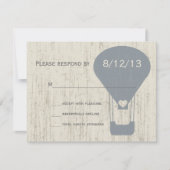 Liefde in de luchtballon bruiloft reactie RSVP kaartje (Voorkant)