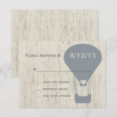 Liefde in de luchtballon bruiloft reactie RSVP kaartje (Voorkant / Achterkant)