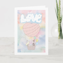 Liefde in de luchtballon Valentijnsdag Feestdagen Kaart