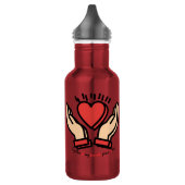 Liefde in de palm: gekoesterde momenten liefde fle waterfles  (Links)