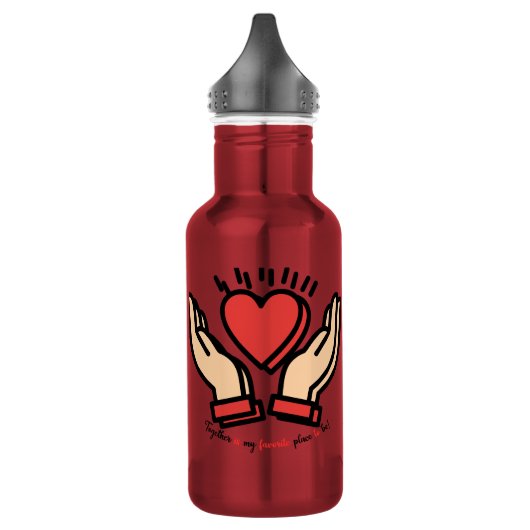 Liefde in de palm: gekoesterde momenten liefde fle waterfles  (Links)