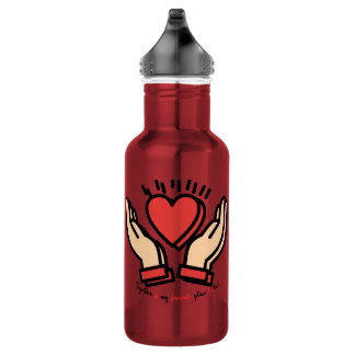 Liefde in de palm: gekoesterde momenten liefde fle waterfles 