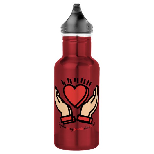 Liefde in de palm: gekoesterde momenten liefde fle waterfles  (Rechts)