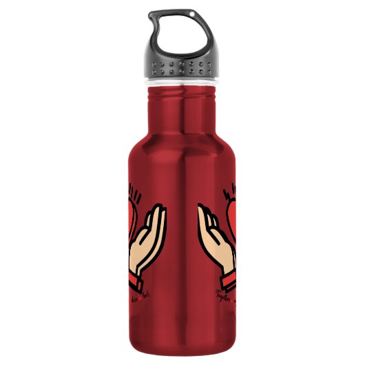 Liefde in de palm: gekoesterde momenten liefde fle waterfles  (Achterkant)