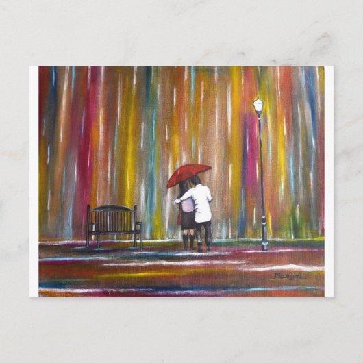 Liefde in de regen briefkaart (Voorkant)