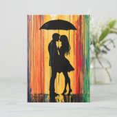 Liefde in de regenbogen feestdagenkaart (Staand voorkant)