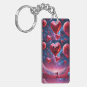 Liefde in de ruimte sleutelhanger (Voorkant Links)