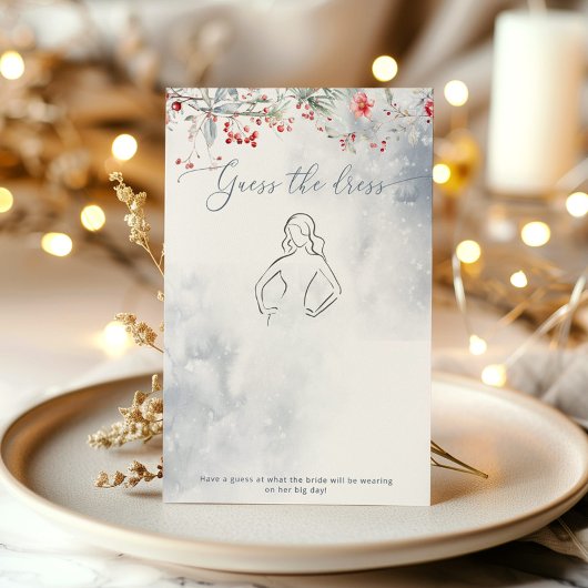 Liefde in de sneeuw Guess de jurk vrijgezellenfees