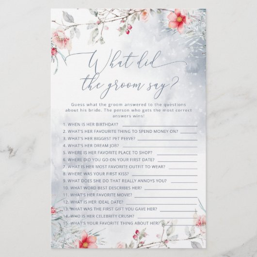 Liefde in de sneeuw Wat zei de bruidegom vrijgezel (Voorkant)