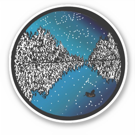 Liefde in de sterren sticker (Voorkant)