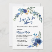 Liefde in de Waterverf van Bloom Royal Blue Flower Kaart (Voorkant)