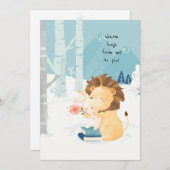 Liefde in de Winter Warme Knuffels Bedankkaart (Voorkant / Achterkant)