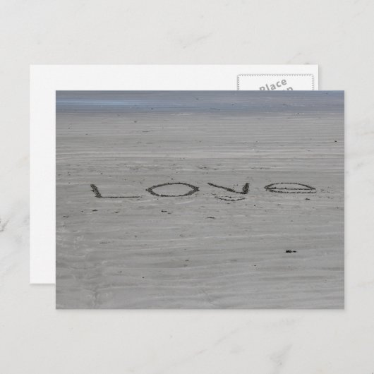 Liefde in de zand-postkaart briefkaart (Voorkant / Achterkant)