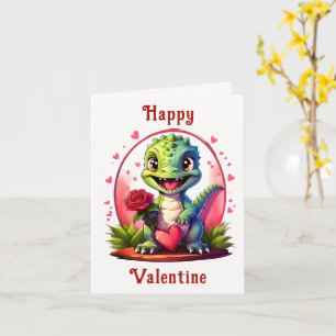 Liefde in Drakenstijl Schattige Valentijnsdraak Kaart