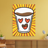 Liefde in een beker canvas afdruk (Insitu (Woonkamer))