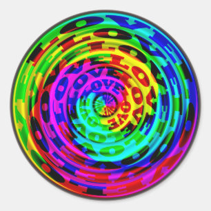 Liefde in een blik verf ronde sticker