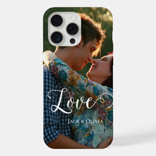 Liefde in een elegant script | Gepersonaliseerd fo iPhone Hoesje (Achterkant)