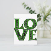 Liefde in een Iers Keltisch lettertype Briefkaart (Staand voorkant)