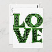 Liefde in een Iers Keltisch lettertype Briefkaart (Voorkant / Achterkant)