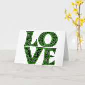 Liefde in een Ierse Keltische Doopvont Kaart (Gele Bloem)