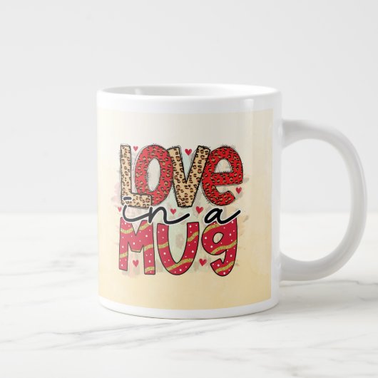 Liefde in een Mok Patroon Letters Valentijn (Rechts)