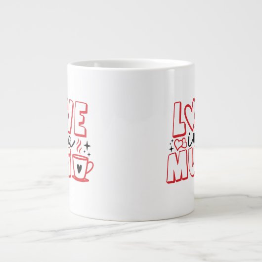 Liefde in een Mok Rode Zwarte Valentijn (Voorkant)