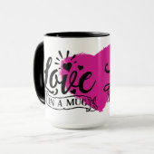 Liefde in een Mok roze hart (Voorkant links)