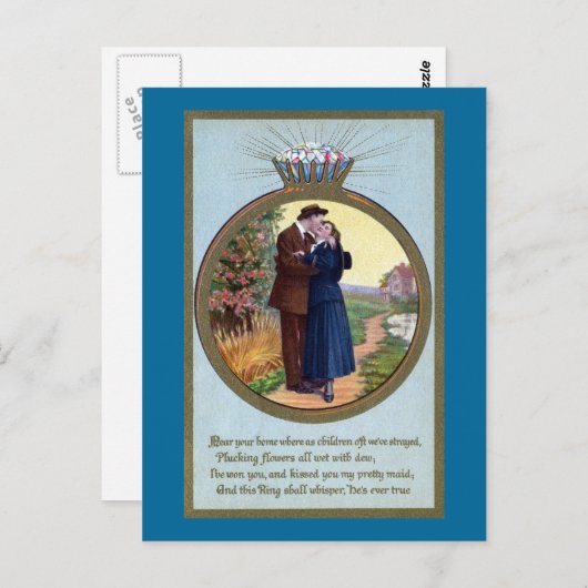 Liefde in een  Romance Briefkaart (Voorkant / Achterkant)