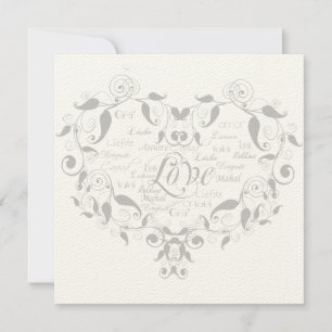 Liefde in eender welke taal in de Silver Wedding U Kaart