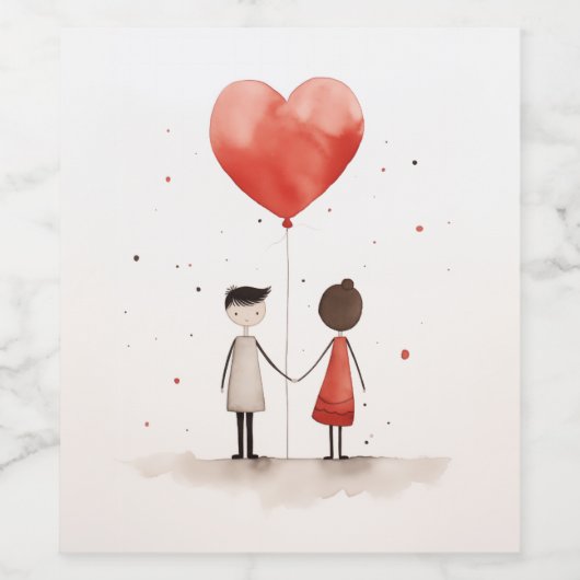 Liefde in eenvoud wijn etiket (Enkel label)