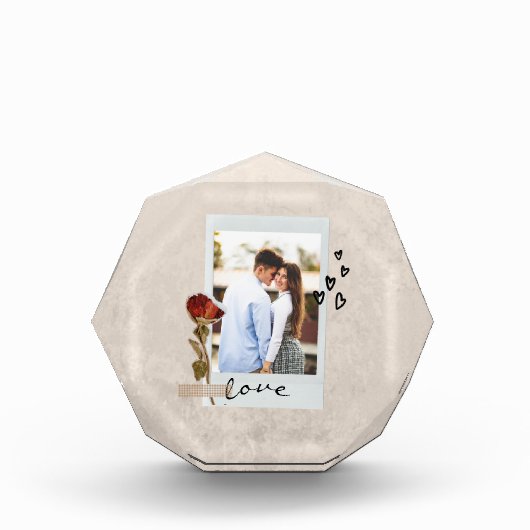 Liefde in Elegant Script Foto met Hart (Voorkant)