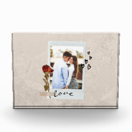 Liefde in Elegant Script Foto met Hart